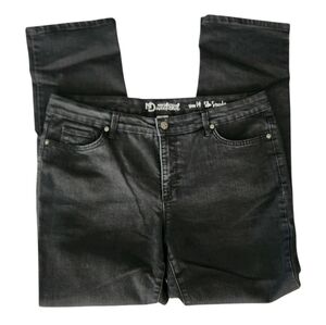 New Directions Weekend Slim Straight Jeans Women’s Black Stretch Denim Size 14